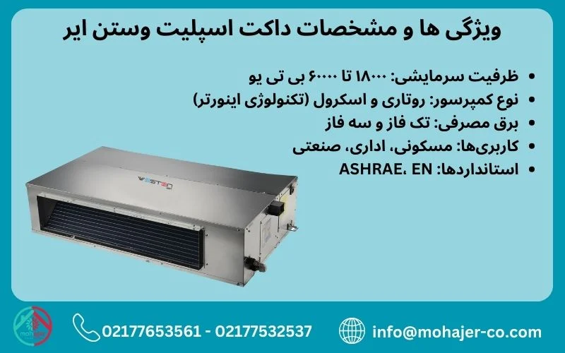 داکت اسپلیت | تهران خرید داکت اسپلیت وستن ایر در تهران